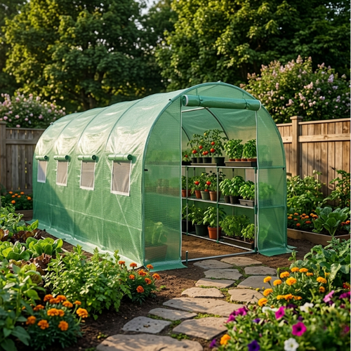 Serre tunnel 8 m² acier galvanisé – 4x2x2 m