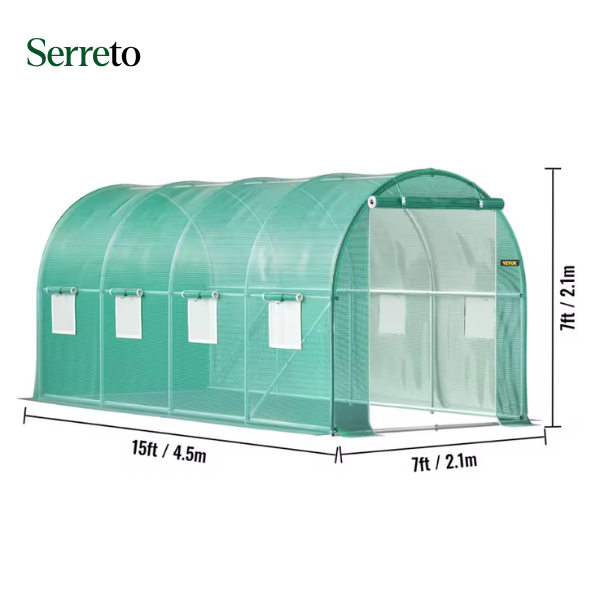 Serre tunnel 8 m² acier galvanisé – 4x2x2 m