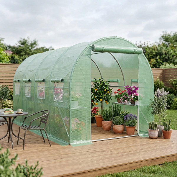 Serre tunnel 8 m² acier galvanisé – 4x2x2 m