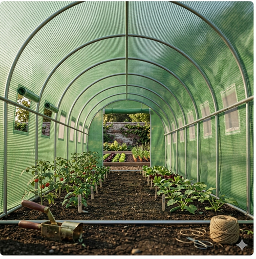 Serre tunnel 18 m² acier galvanisé – 6x3x2 m